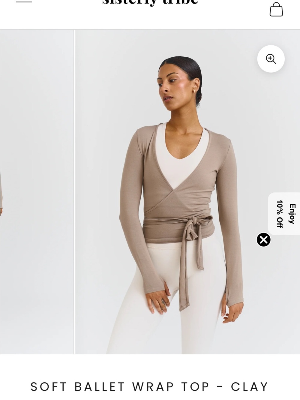 Clay Soft Ballet Wrap Top -
